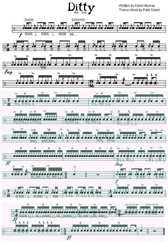 The Famous Ditty Snare Sheet Music Included Youtube